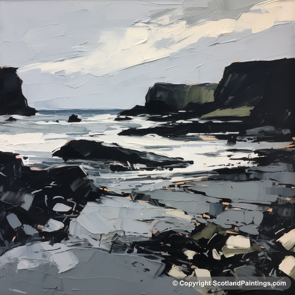 Painting - Catterline Bay - Scottish Coves