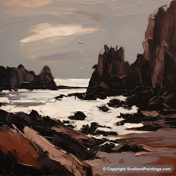 Painting - Catterline Bay - Scottish Coves