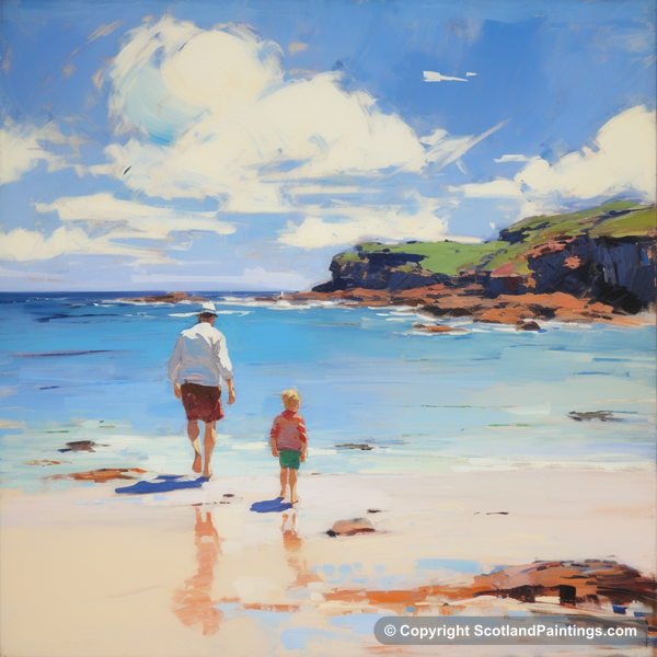 Painting - Coldingham Bay - Family