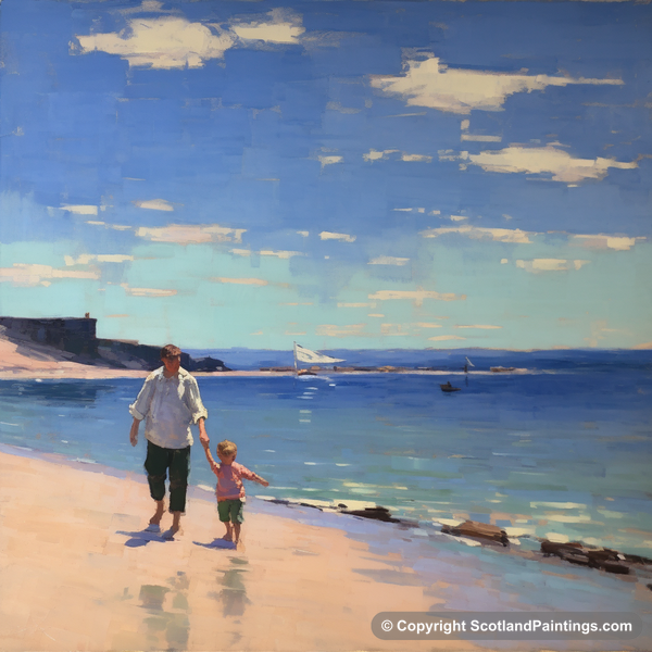 Painting - Coldingham Bay - Family