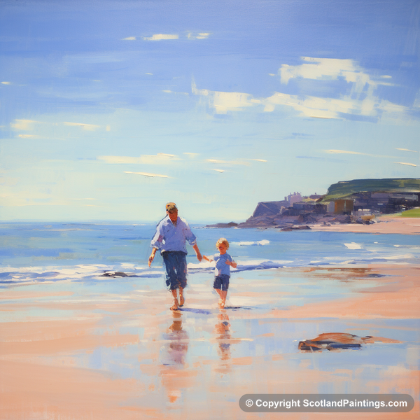 Painting - Coldingham Bay - Family