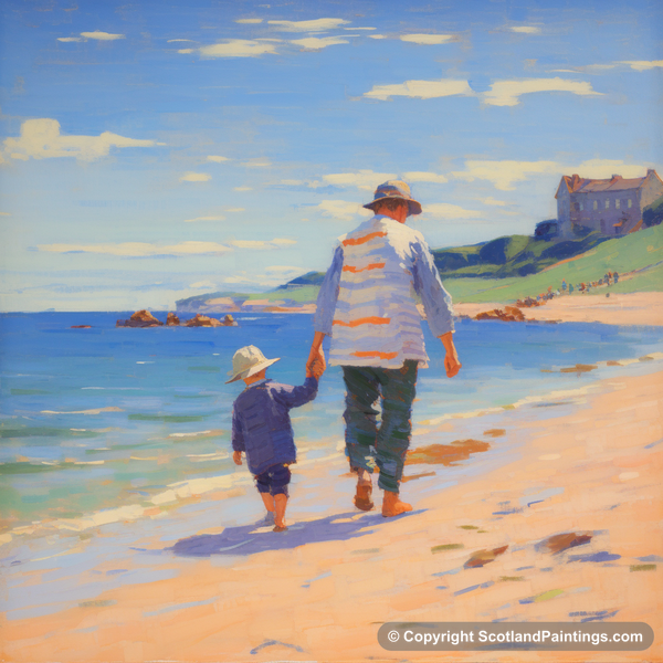 Painting - Coldingham Bay - Family