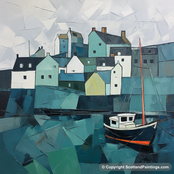 Painting - Portsoy Harbour - Modern & Minimal