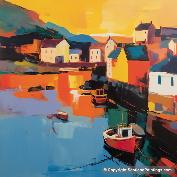 Painting - Mallaig Harbour - Abstract