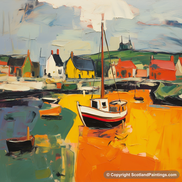 Painting - Findochty Harbour - Abstract