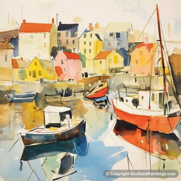 Painting - Findochty Harbour - Abstract