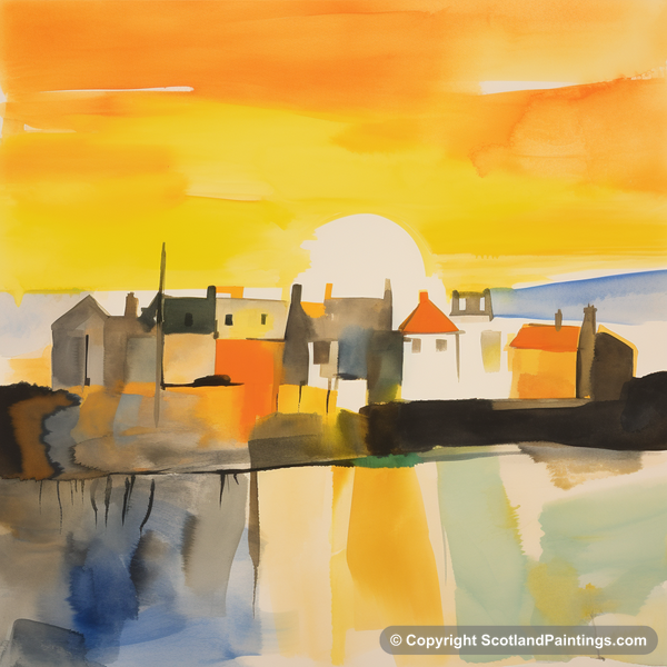 Painting - Portsoy Harbour - Abstract