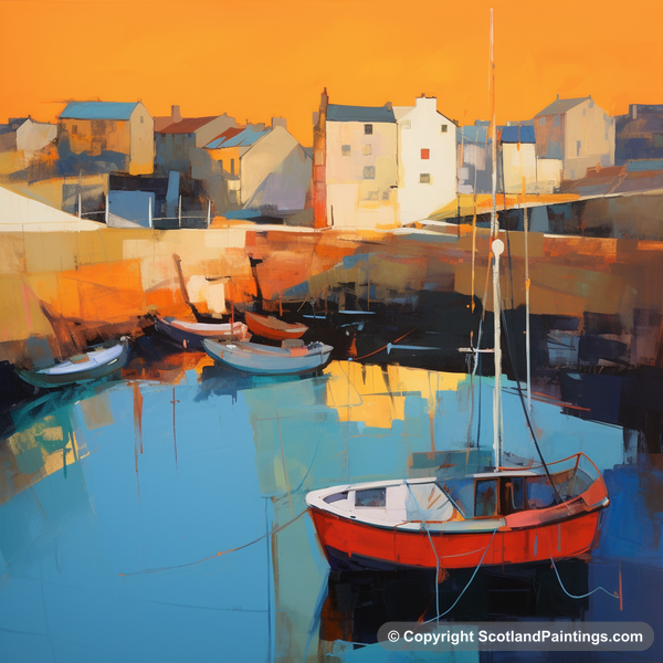 Painting - Dunbar Harbour - Scottish Harbours