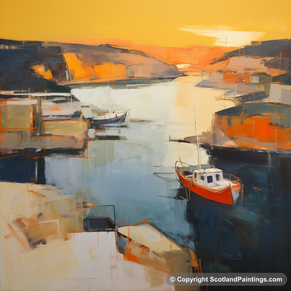 Painting - St Abba's Harbour - Scottish Harbours