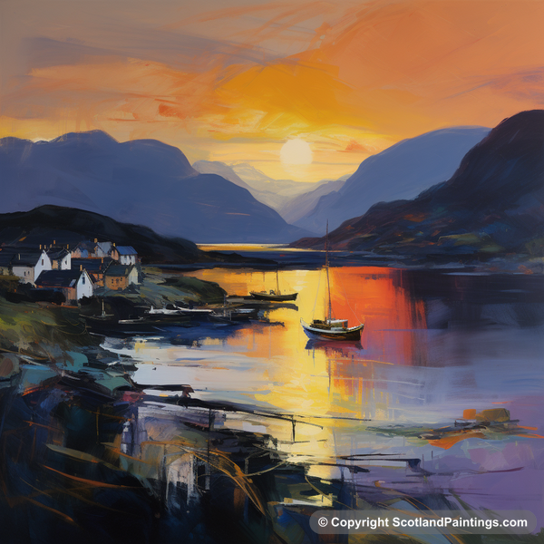 Painting - Plockton Harbour - Scottish Harbours