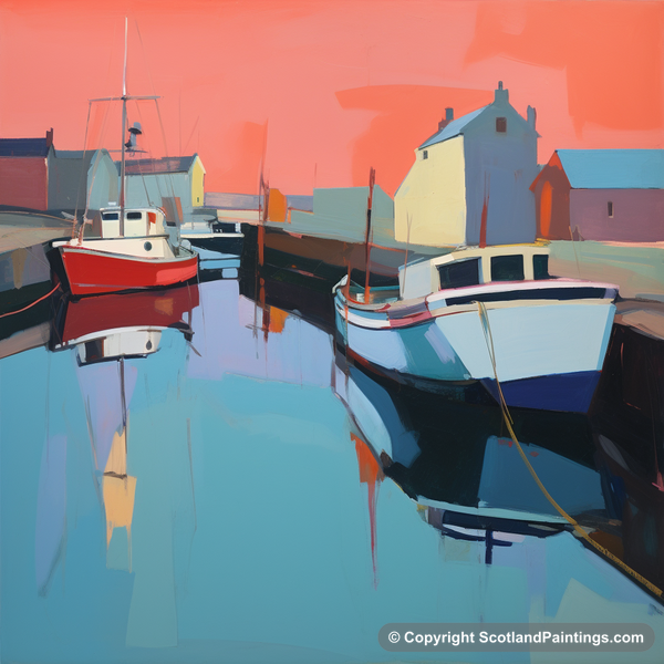 Painting - Dunbar Harbour - Scottish Harbours