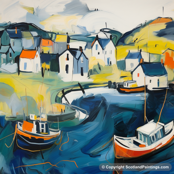 Painting - Port Ellen Harbour - Scottish Harbours