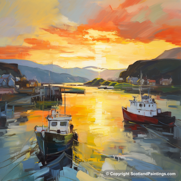 Painting - Oban Harbour - Scottish Harbours