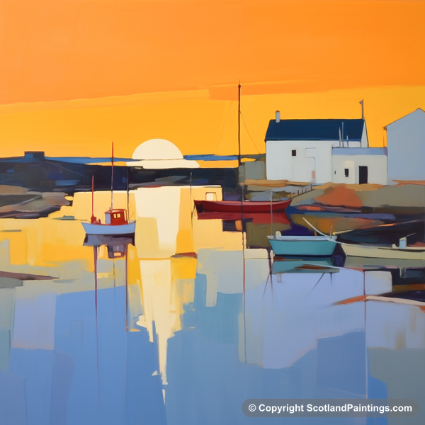 Painting - Portmahomack Harbour - Scottish Harbours