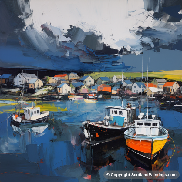 Painting - St Abba's Harbour - Scottish Harbours