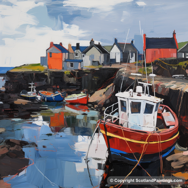 Painting - Lybster Harbour - Scottish Harbours