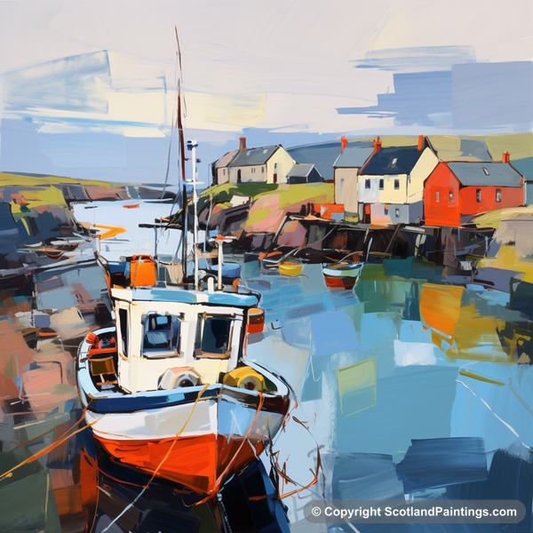 Painting - Lybster Harbour - Scottish Harbours