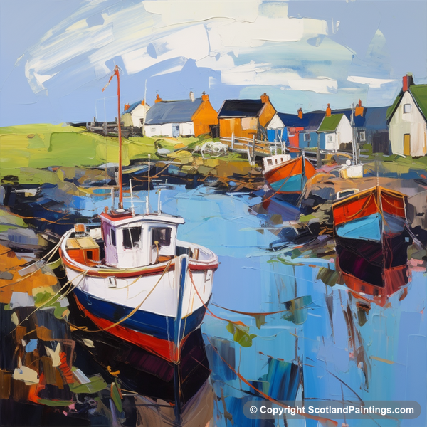 Painting - Lybster Harbour - Scottish Harbours